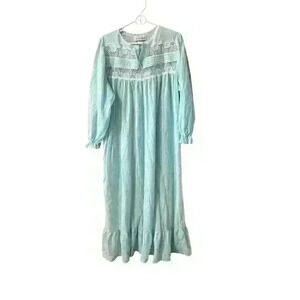 Beautiful VTG NIGHT TIME Creations Floral Cotton & Lace Nightgown Size 1X